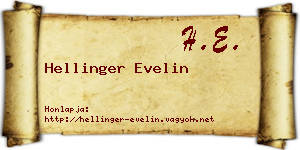 Hellinger Evelin névjegykártya